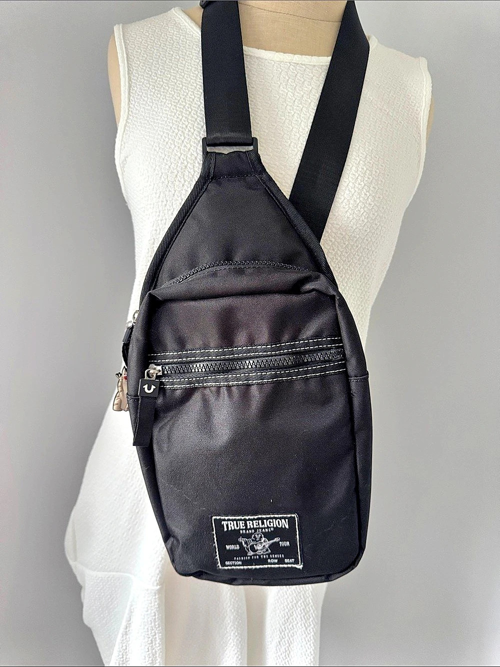True Religion World Tour Sling Bag Crossbody Sling Bag in Black